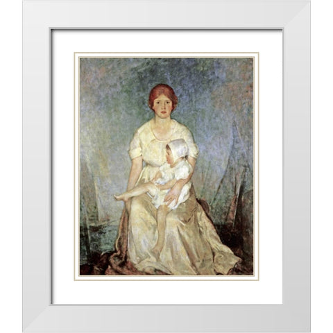 Motherhood Triumphant White Modern Wood Framed Art Print with Double Matting by Hawthorne, Charles Webster