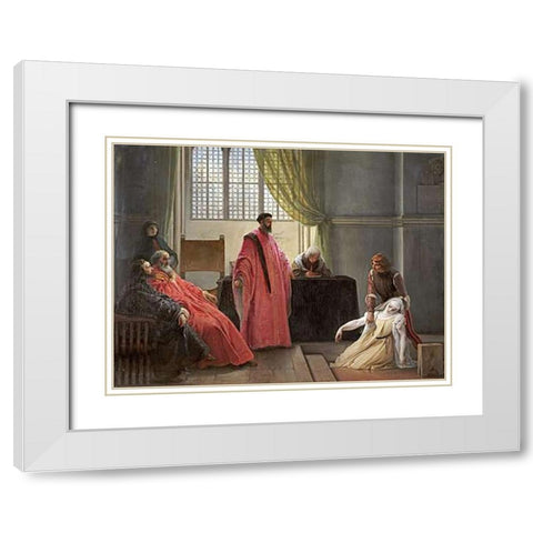 Valenza Gradenigo Before The Inquisition White Modern Wood Framed Art Print with Double Matting by Hayez, Francesco