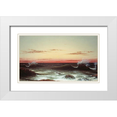 Sunset White Modern Wood Framed Art Print with Double Matting by Heade, Martin Johnson