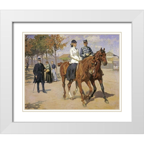 The Morning Ride White Modern Wood Framed Art Print with Double Matting by Henningsen, Erik