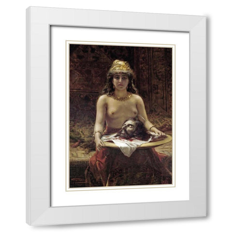 Salome White Modern Wood Framed Art Print with Double Matting by Herbo, Leon