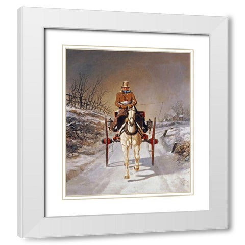 A Winters Drive White Modern Wood Framed Art Print with Double Matting by Herring, Benjamin