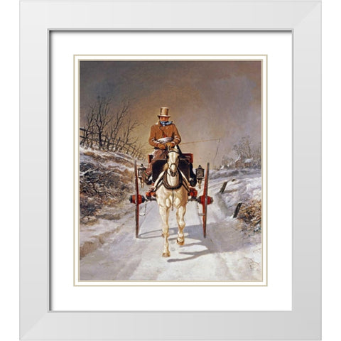 A Winters Drive White Modern Wood Framed Art Print with Double Matting by Herring, Benjamin