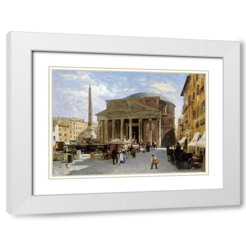 The Pantheon, Rome White Modern Wood Framed Art Print with Double Matting by Herwegen-Manini, Veronika Mario
