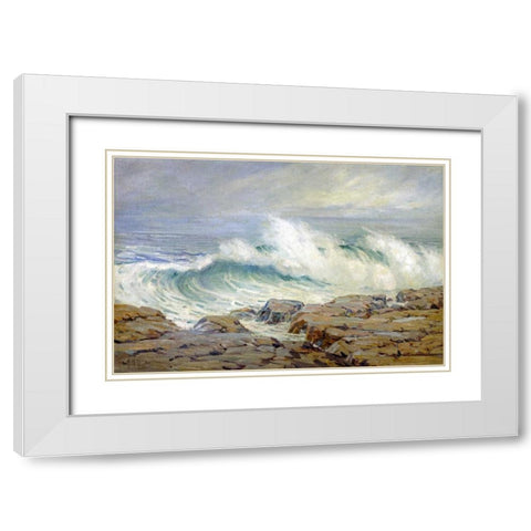 Breaking Wave White Modern Wood Framed Art Print with Double Matting by Hills, Anna Althea