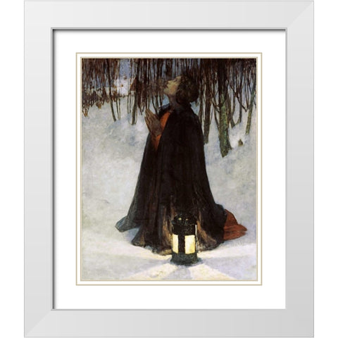 A Dream of Christmas White Modern Wood Framed Art Print with Double Matting by Hitchcock, George