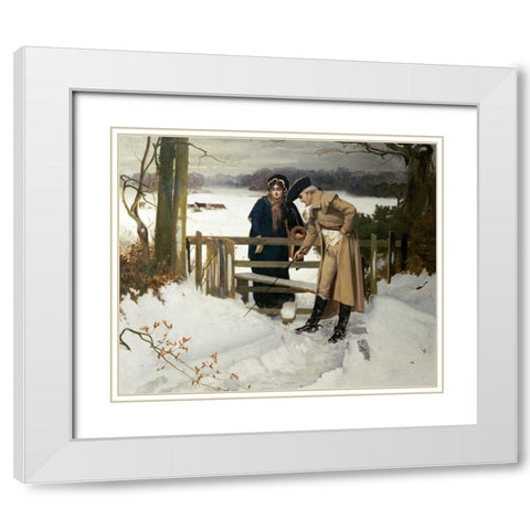 The Lovers Vows White Modern Wood Framed Art Print with Double Matting by Holyoake, William