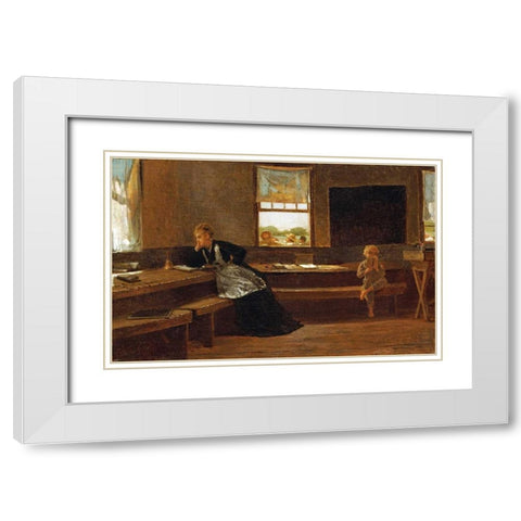 The Noon Recess White Modern Wood Framed Art Print with Double Matting by Homer, Winslow