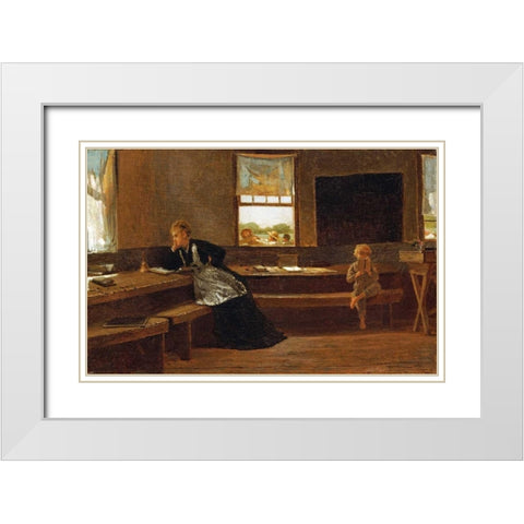 The Noon Recess White Modern Wood Framed Art Print with Double Matting by Homer, Winslow