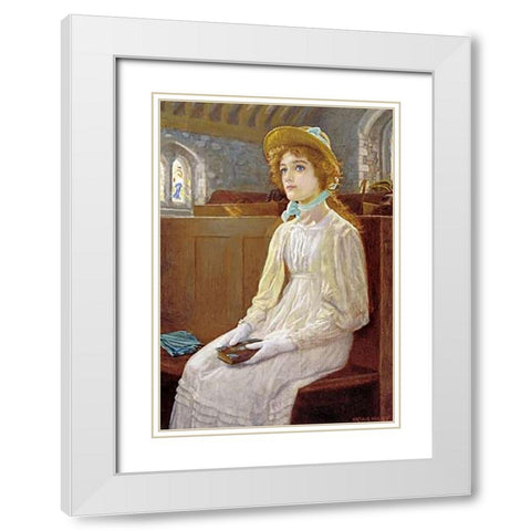 Faith White Modern Wood Framed Art Print with Double Matting by Hughes, Arthur