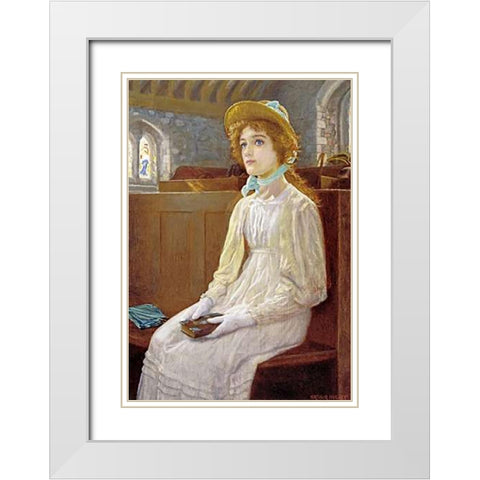 Faith White Modern Wood Framed Art Print with Double Matting by Hughes, Arthur