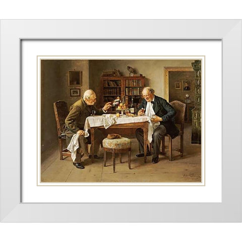 War Time Reminiscences White Modern Wood Framed Art Print with Double Matting by Kaufman, Isidor