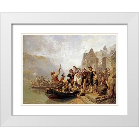 After The Wedding White Modern Wood Framed Art Print with Double Matting by Kindler, Albert