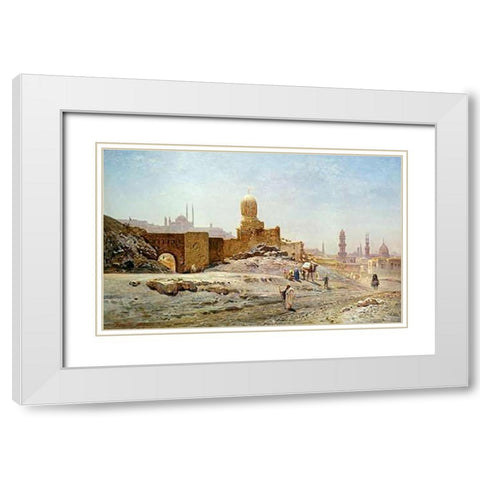 A View of Cairo White Modern Wood Framed Art Print with Double Matting by Korner, Ernst