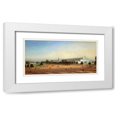 Crystal Palace During The Great Exhibition of 1851 White Modern Wood Framed Art Print with Double Matting by Le Bihan, P.