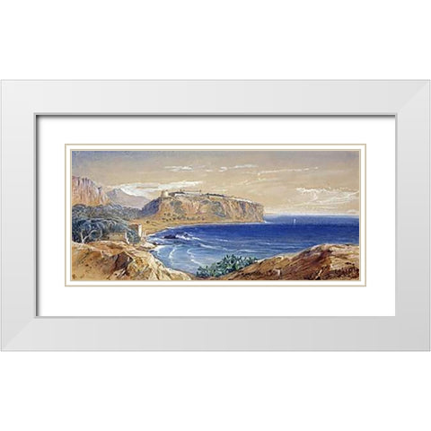 Monaco From Cap Dail White Modern Wood Framed Art Print with Double Matting by Lear, Edward