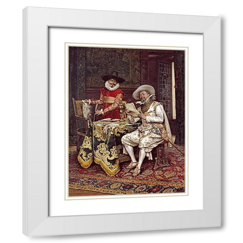 The Connoisseurs White Modern Wood Framed Art Print with Double Matting by Lesrel, Adolphe Alexander