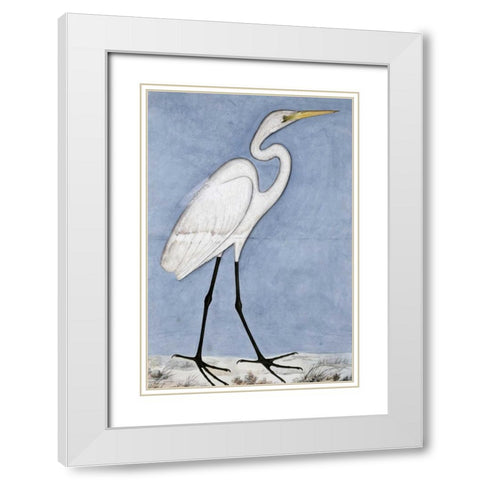Great Egret White Modern Wood Framed Art Print with Double Matting by Lucknow School