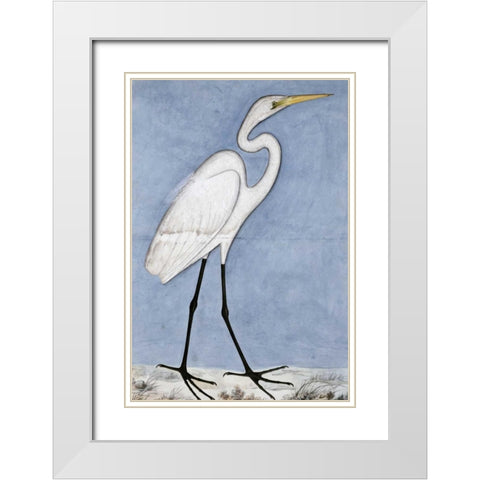 Great Egret White Modern Wood Framed Art Print with Double Matting by Lucknow School