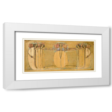 The May Queen White Modern Wood Framed Art Print with Double Matting by Mackintosh, Margaret Macdonald