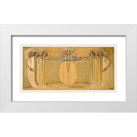 The May Queen White Modern Wood Framed Art Print with Double Matting by Mackintosh, Margaret Macdonald