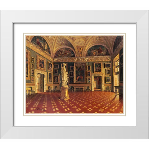 Sala DellIliad, Pitti Palace, Florence White Modern Wood Framed Art Print with Double Matting by Maestosi, Francesco