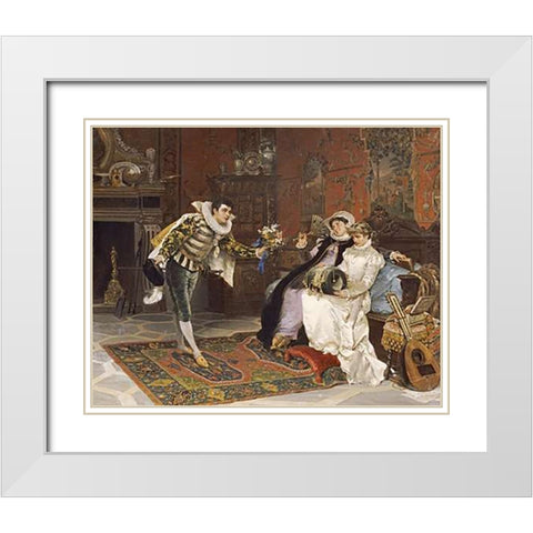 The Suitor White Modern Wood Framed Art Print with Double Matting by Mariani, Cesare
