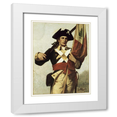 Soldier of The Revolution White Modern Wood Framed Art Print with Double Matting by Maynard, George Willoughby