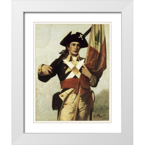 Soldier of The Revolution White Modern Wood Framed Art Print with Double Matting by Maynard, George Willoughby