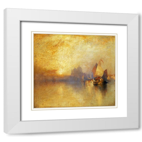 Opalescent Venice White Modern Wood Framed Art Print with Double Matting by Moran, Thomas
