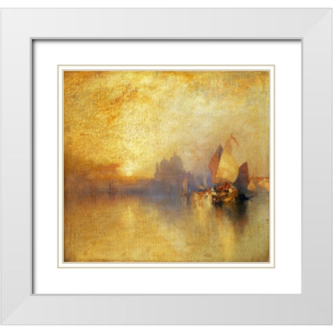 Opalescent Venice White Modern Wood Framed Art Print with Double Matting by Moran, Thomas