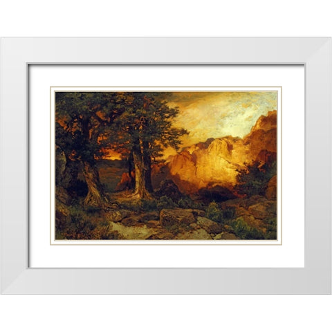 The Grand Canyon White Modern Wood Framed Art Print with Double Matting by Moran, Thomas