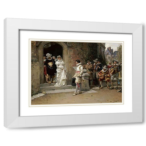 After The Wedding White Modern Wood Framed Art Print with Double Matting by Moreau, Adrien