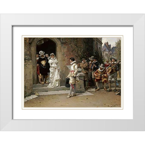 After The Wedding White Modern Wood Framed Art Print with Double Matting by Moreau, Adrien