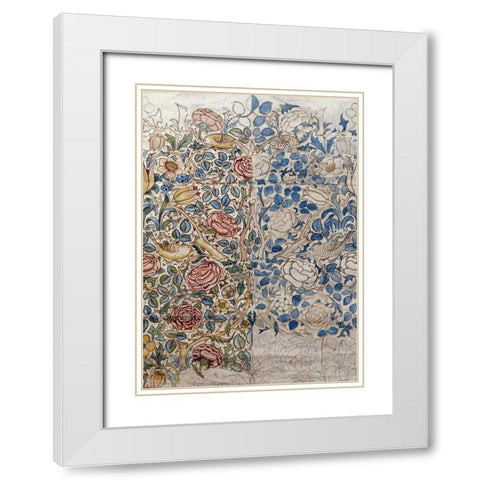 Design For Chintz: Rose White Modern Wood Framed Art Print with Double Matting by Morris, William