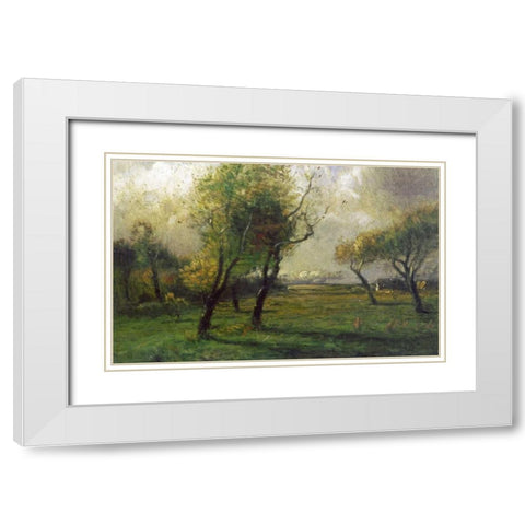 Autumn Glow White Modern Wood Framed Art Print with Double Matting by Murphy, J. Francis