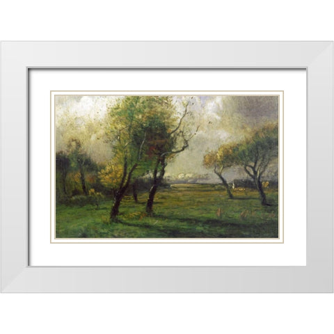 Autumn Glow White Modern Wood Framed Art Print with Double Matting by Murphy, J. Francis