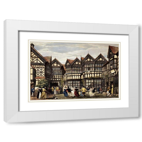 Little Moreton Hall, Cheshire White Modern Wood Framed Art Print with Double Matting by Nash, Joseph