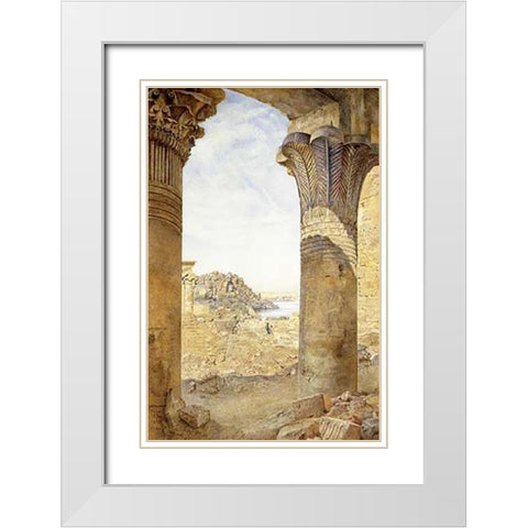 Among The Ruins White Modern Wood Framed Art Print with Double Matting by Newman, Henry Roderick