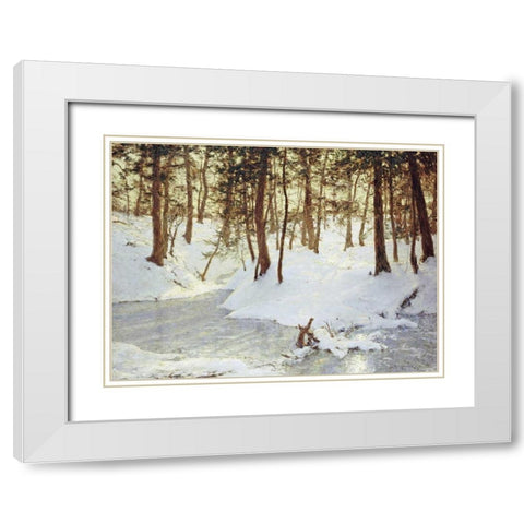 Ice In The Glen White Modern Wood Framed Art Print with Double Matting by Palmer, Walter Launt