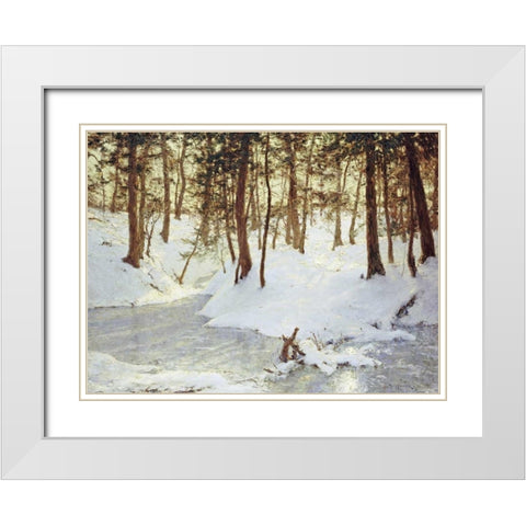 Ice In The Glen White Modern Wood Framed Art Print with Double Matting by Palmer, Walter Launt