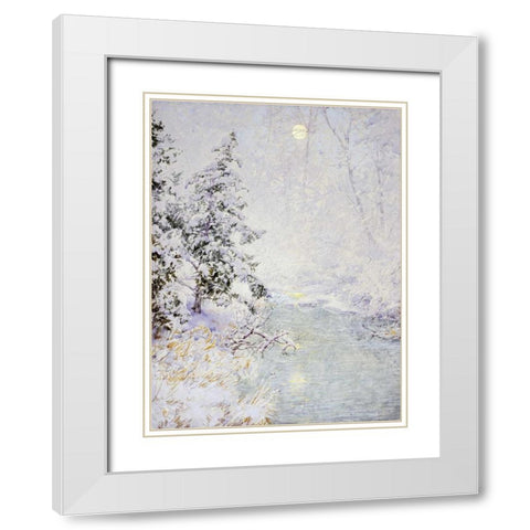 Winter Sun White Modern Wood Framed Art Print with Double Matting by Palmer, Walter Launt