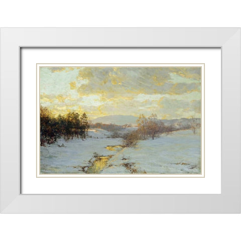 Twilight White Modern Wood Framed Art Print with Double Matting by Palmer, Walter Launt