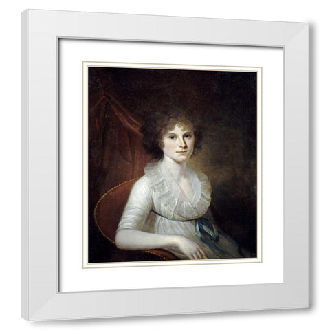 Portrait of Ann Emily Rush White Modern Wood Framed Art Print with Double Matting by Peale, James