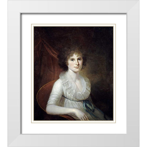 Portrait of Ann Emily Rush White Modern Wood Framed Art Print with Double Matting by Peale, James