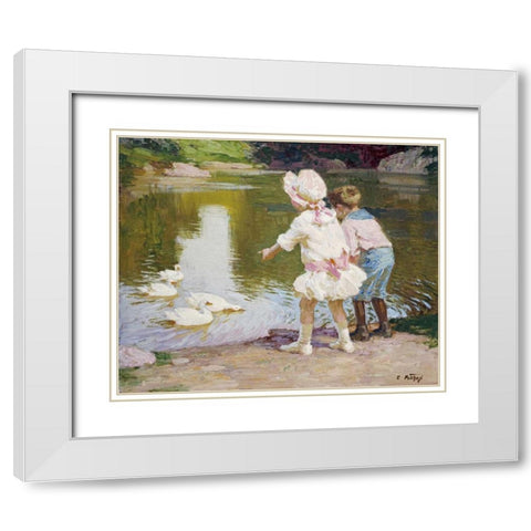 In The Park White Modern Wood Framed Art Print with Double Matting by Potthast, Edward Henry