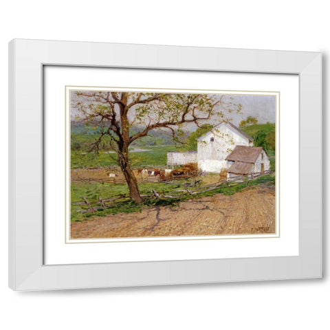 Summer Day White Modern Wood Framed Art Print with Double Matting by Potthast, Edward Henry
