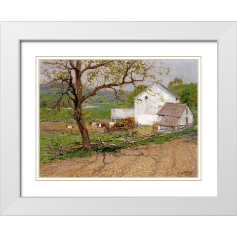 Summer Day White Modern Wood Framed Art Print with Double Matting by Potthast, Edward Henry