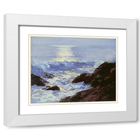 Moonlight White Modern Wood Framed Art Print with Double Matting by Potthast, Edward Henry