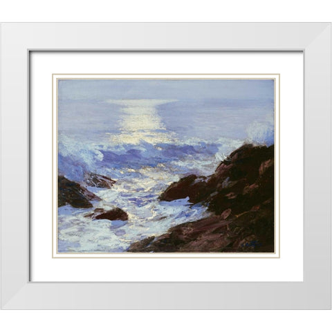 Moonlight White Modern Wood Framed Art Print with Double Matting by Potthast, Edward Henry
